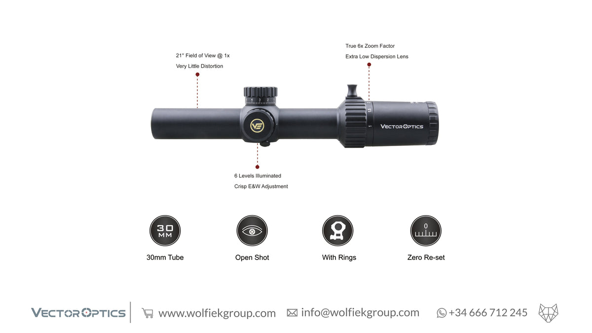 Vector optics TAURUS 1-6x24 FFP with characteristics